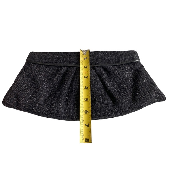 Lauren Merkin Clutch Black Gray Tweed Sparkle - Picture 9 of 10